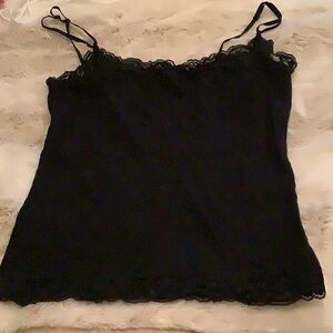 Anne Michelle Black and White Fitted Raglan Camisole
